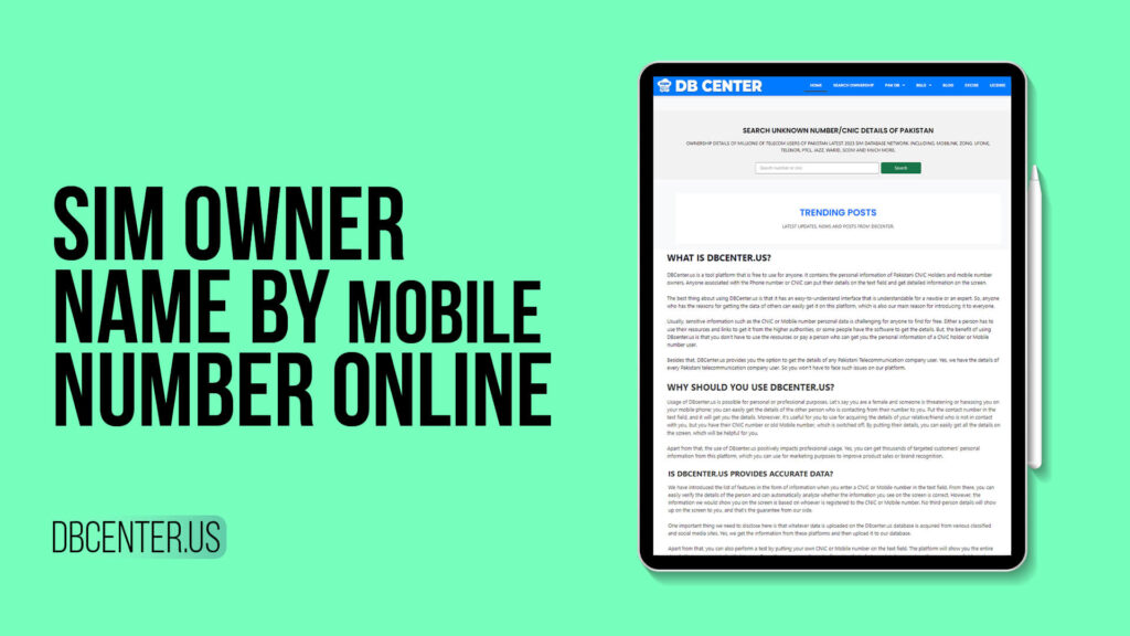 SIM Owner Name by Mobile Number Online