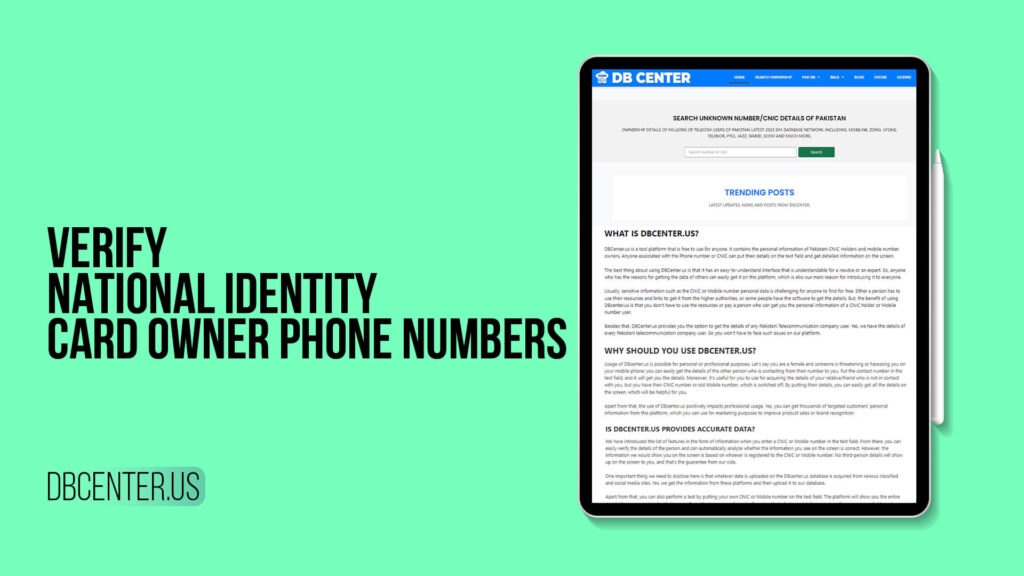 Verify National Identity Card Owner Phone Numbers