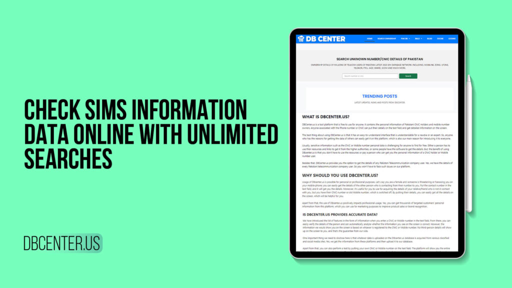 Check SIMs Information Data Online with Unlimited Searches