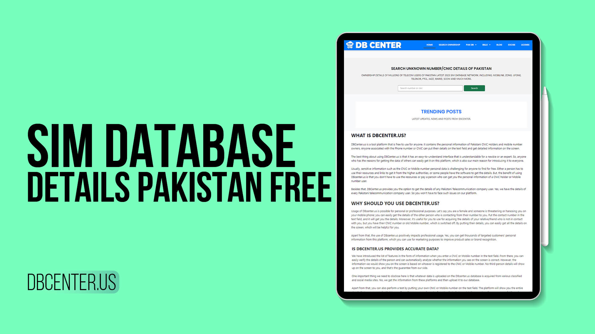 SIM Database Details Pakistan Free