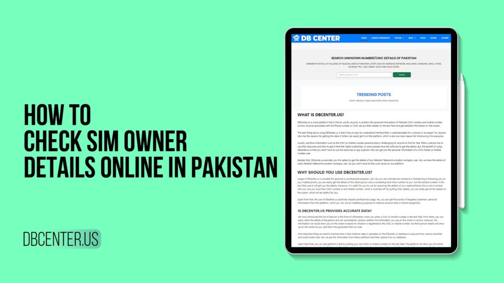 How to check sim owner details online in Pakistan