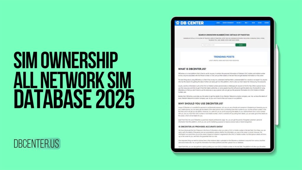 SIM Ownership – All Network SIM Database 2025