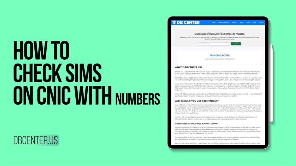 How to Check SIMs on CNIC with Numbers