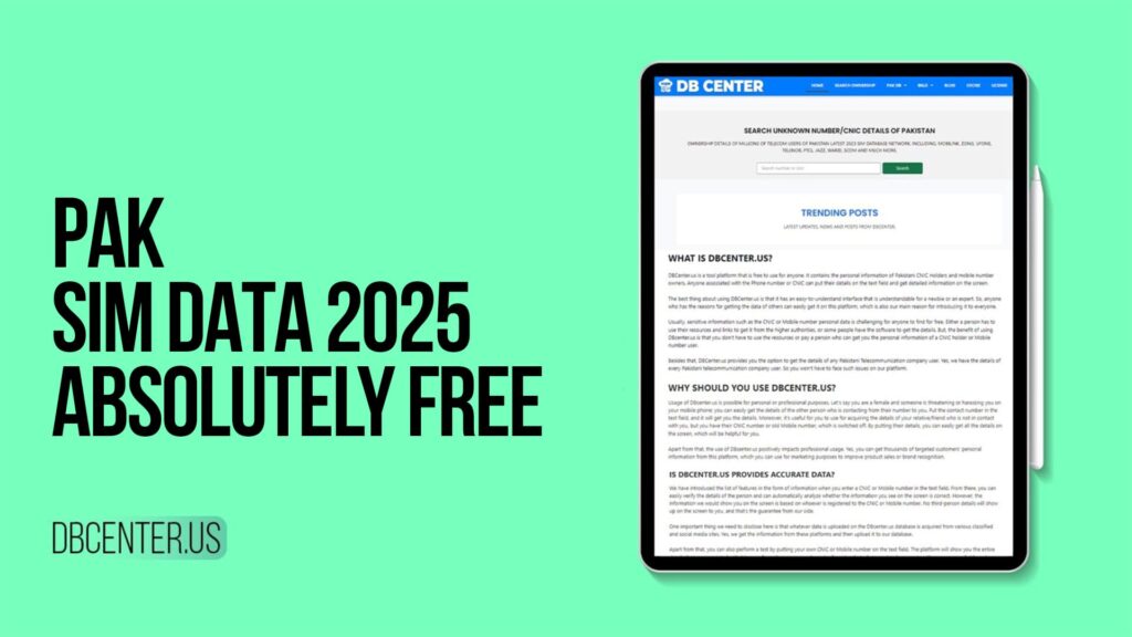 Pak SIM Data 2025 Absolutely Free