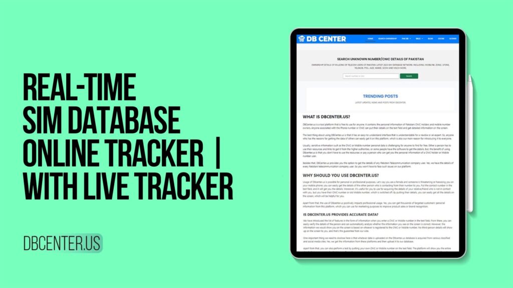 Real-Time SIM Database Online Tracker | with Live Tracker