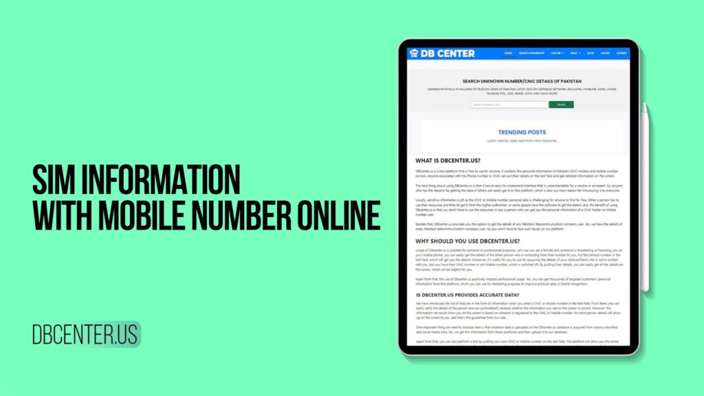SIM Information with Mobile Number Online