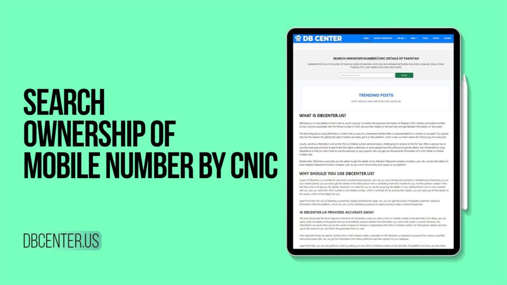 Search Ownership of Mobile Number by CNIC
