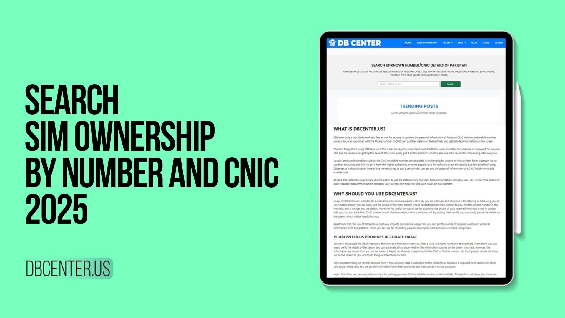 Search SIM Ownership By Number and CNIC 2025
