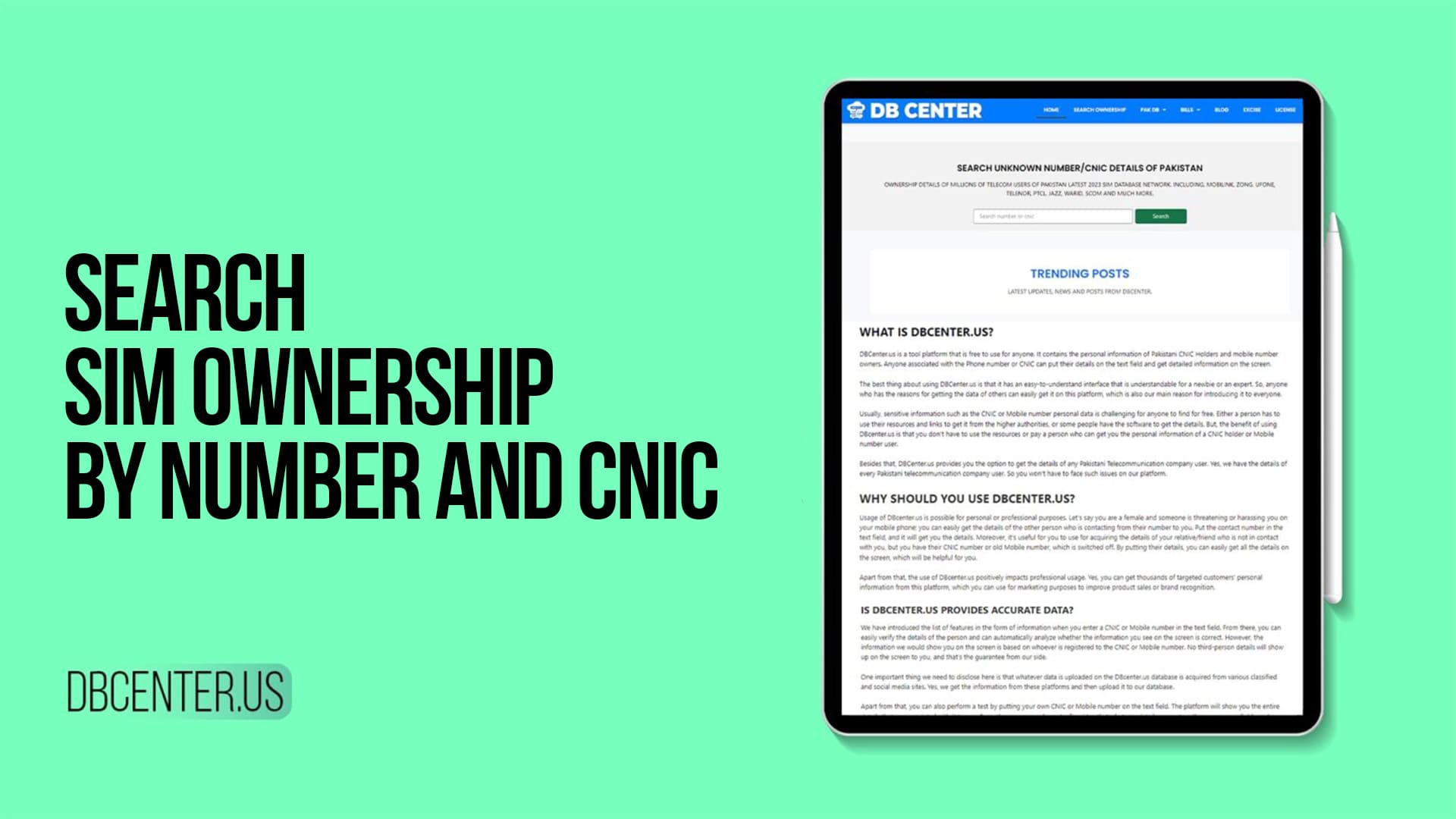 Search SIM Ownership By Number and CNIC