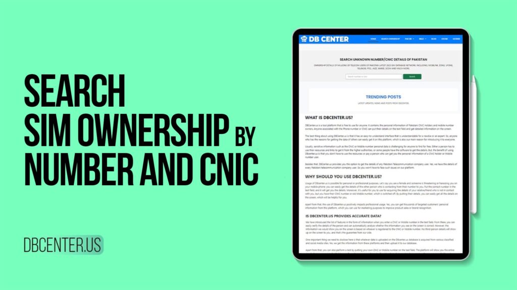Search SIM Ownership By Number and CNIC