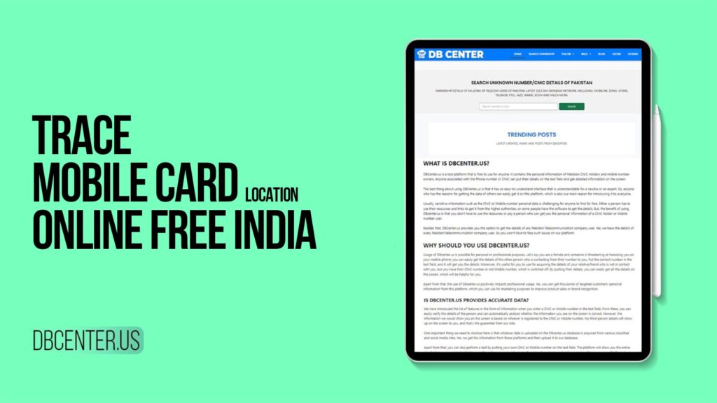 Trace Mobile Card Location Online Free India