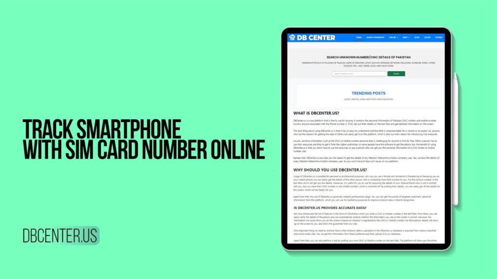 Track Smartphone with SIM Card Number Online