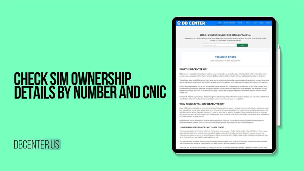 Check SIM Ownership Details by Number and CNIC