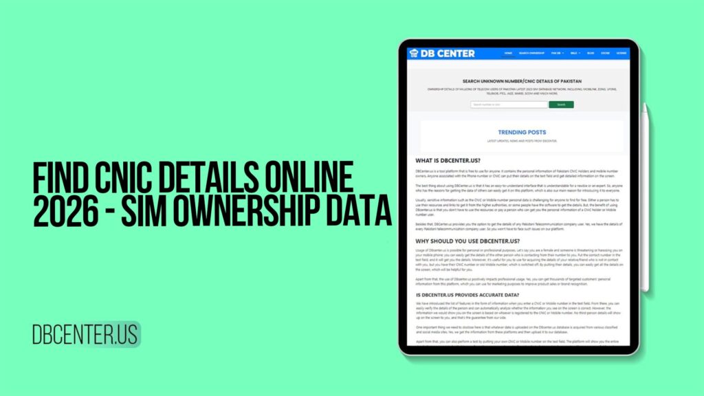 Find CNIC Details Online 2026 - SIM OwnerShip Data