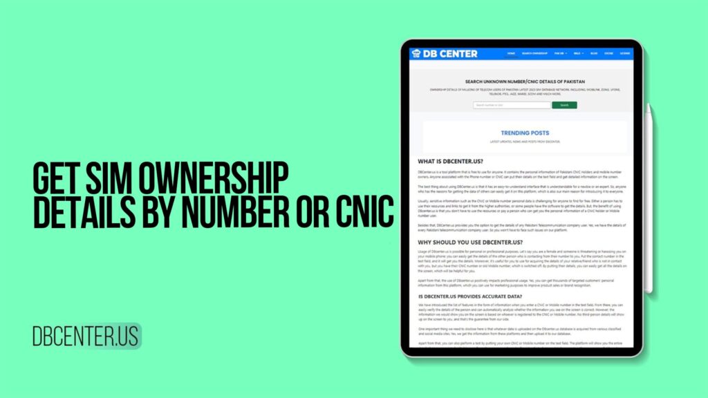 Get SIM Ownership Details by Number or CNIC