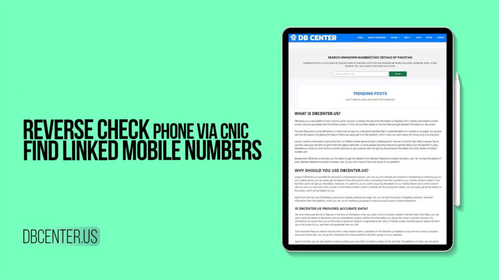 Reverse Check Phone via CNIC – Find Linked Mobile Numbers