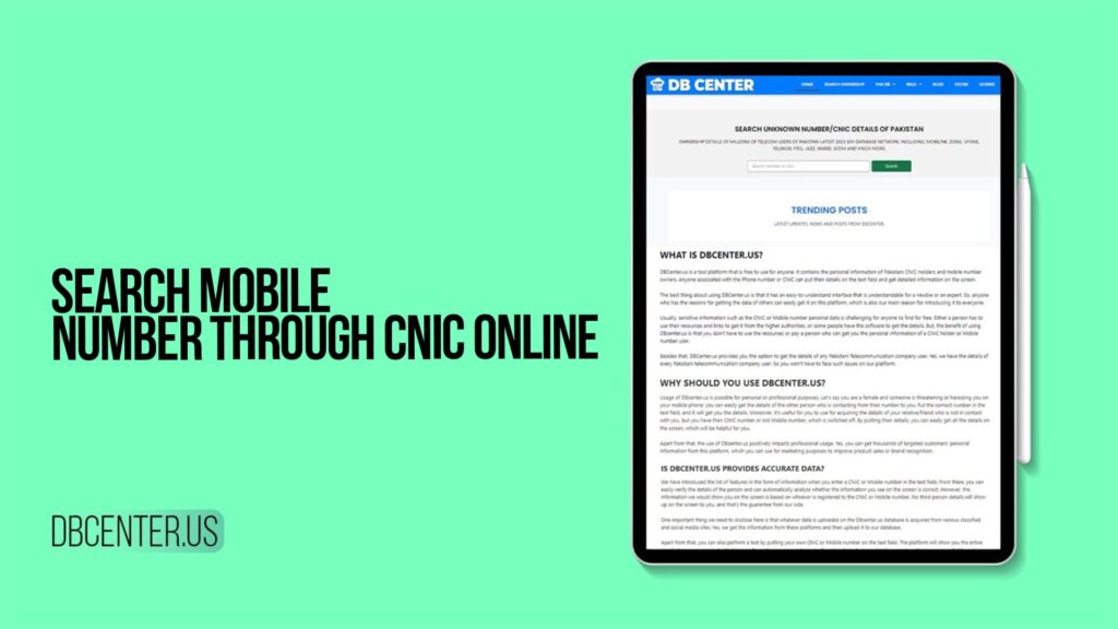 Search Mobile Number through CNIC Online