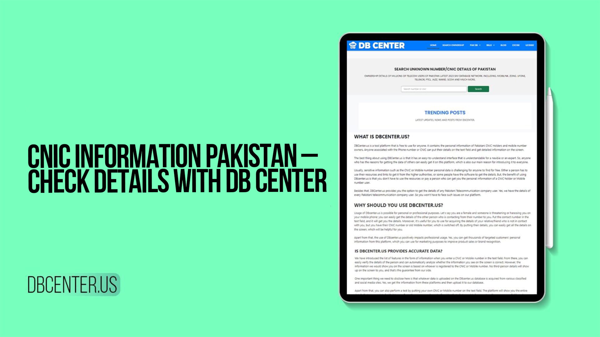 CNIC Information Pakistan – Check Details With DB Center
