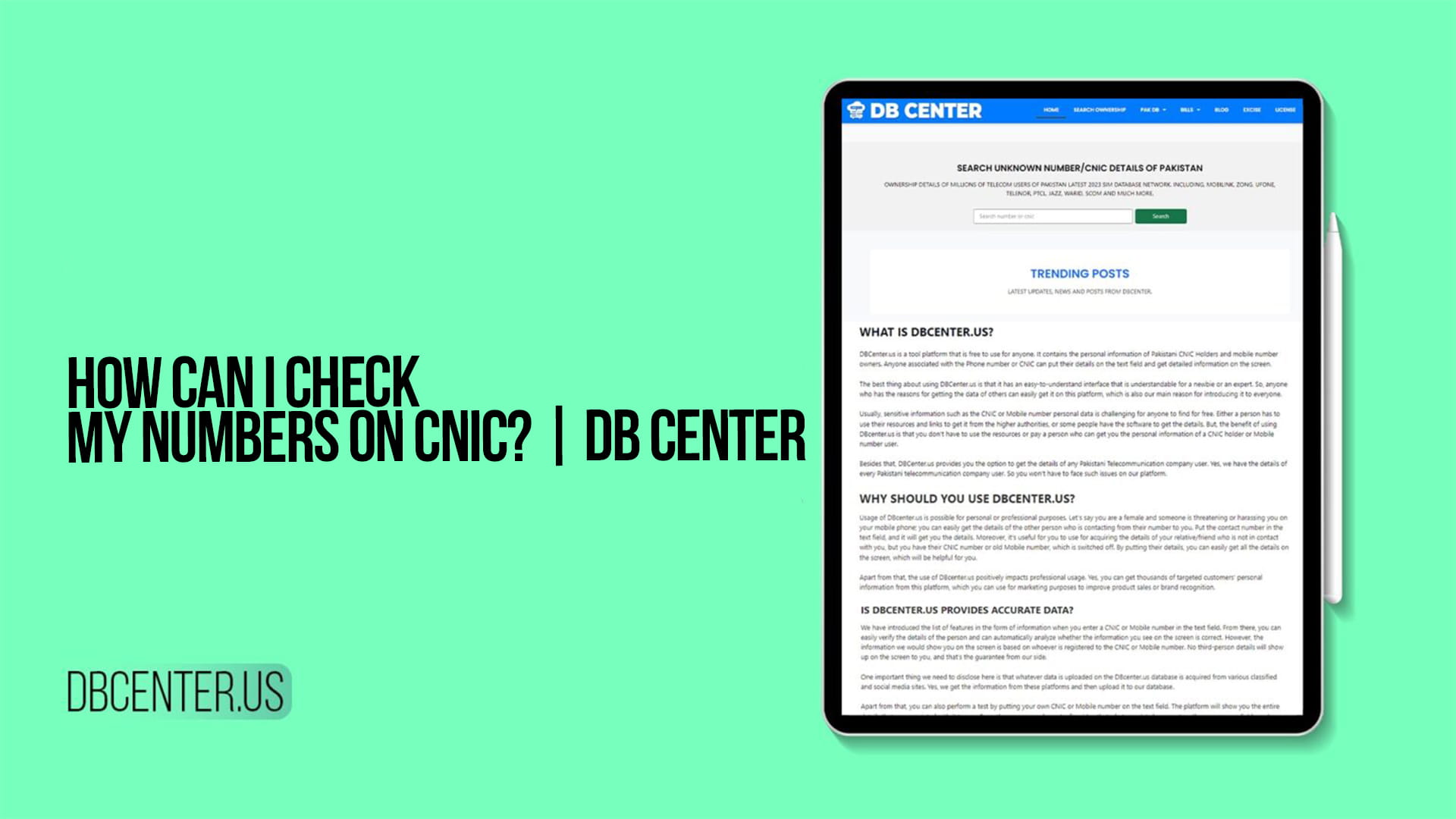 How Can I Check My Numbers on CNIC? | DB Center